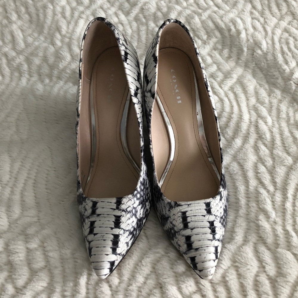Coach Orchard Graphic Print Snake White Leather